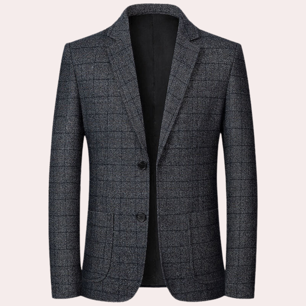 Formal retro plaid men's blazer